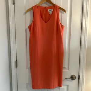 Apart Elegant Peach Dress. 100% Silk. Fully Lined. Size 12. Beautiful Drape.